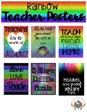Teacher Quotes Posters Rainbow Theme