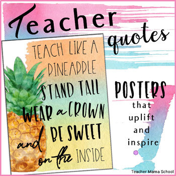Preview of Teacher Quotes Posters { Watercolor }