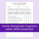 Teacher Rating Scale: Pragmatic Language for Speech Therap