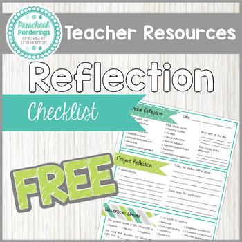 Preview of Teacher Reflection Checklist - Project Approach and Project Based Learning