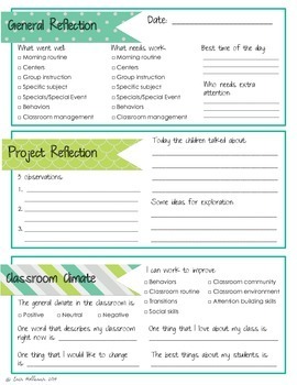 reflection teacher checklist approach use project
