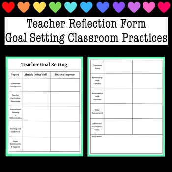 Preview of Teacher Reflection Form - Goal Setting - Best Practice / Classroom Strategies