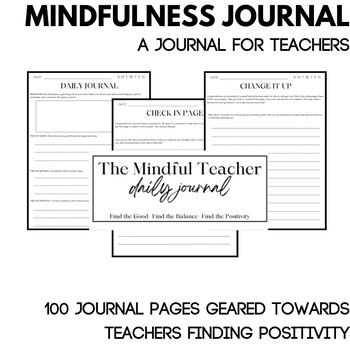 Preview of Teacher Reflection Journal- 100 days of Mindful Journaling