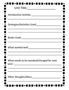 Preview of Teacher Reflection for Units/Lessons