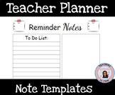 Teacher Planner Reminder Notes Back To School Planners