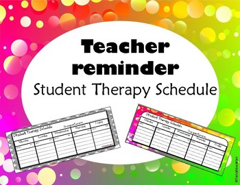 Preview of Teacher Reminder- weekly student intervention schedule