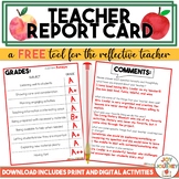 FREE End of the Year Teacher Report Card | Print and Digital