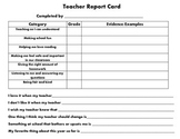 Teacher Report Card: fun student feedback survey!