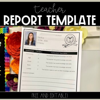 Preview of Teacher Report Writing FREEBIE!