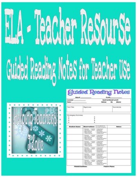 Preview of Teacher Resource - Guided Reading Notes