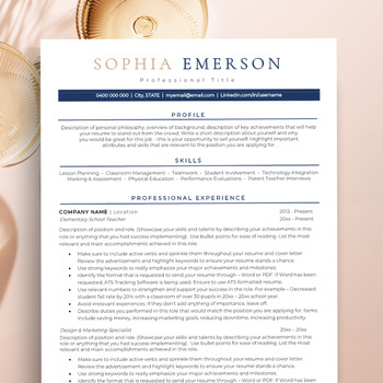 Preview of Teacher Resume + Cover Letter, Resume Writing Guide