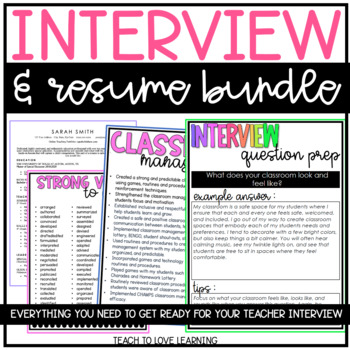 Preview of Teacher Resume & Interview Bundle