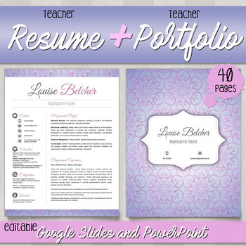 Preview of Teacher Resume + Teacher Portfolio for Interviews | EDITABLE Templates