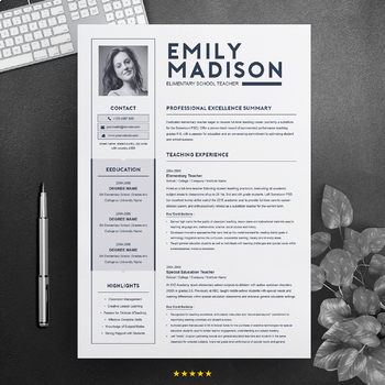 Preview of Teacher Resume Template