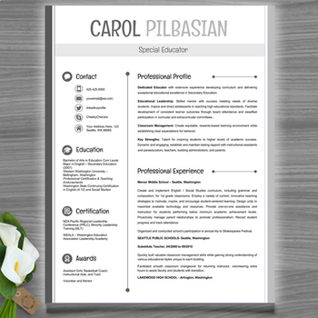 Preview of Teacher Resume Template (Clean) -  EDITABLE with MS PowerPoint