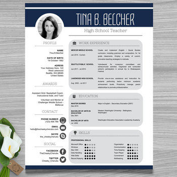 Preview of Teacher Resume Template + Cover Letter and References - MS PowerPoint EDITABLE