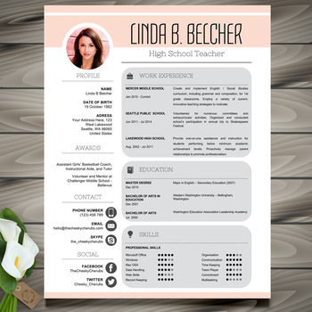 Preview of Teacher Resume Template + Cover Letter and References - MS PowerPoint EDITABLE