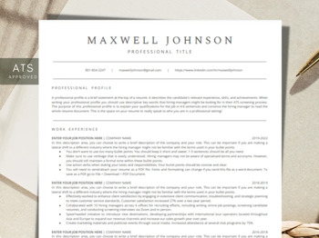 Preview of Teacher Resume Template | MS Word and Google Docs + Cover Letter & Example Guide
