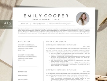 Preview of Teacher Resume Template | MS Word and Google Docs + Example Cover Letter & Guide