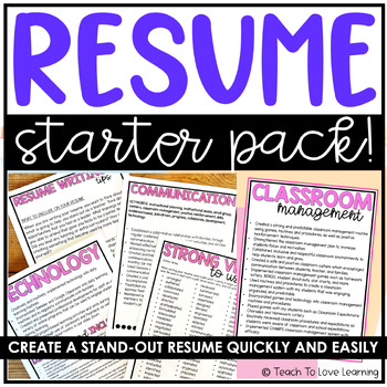 Preview of Teacher Resume Template | Teacher Resume Starter Pack | Teacher Resume Tips