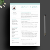 Teacher Resume Template and Matching Cover Letter for MS W