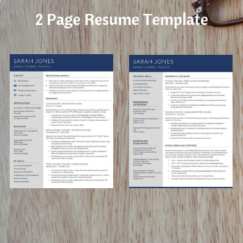 Teacher Resume Template for Word (Editable) + Cover Letter + Reference ...