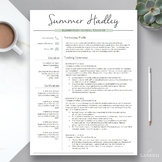 Teacher Resume Template for Word & Pages: "The Summer"