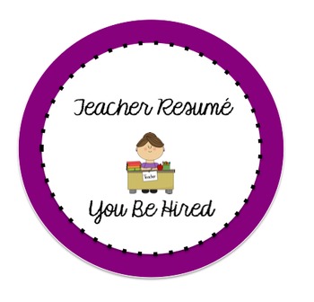 Preview of Teacher Resume You Be Hired Logo