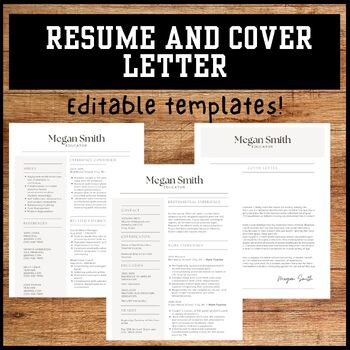 Preview of Teacher Resume and Cover Letter Template Editable