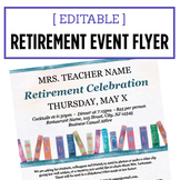 Teacher Retirement Party Flyer - Editable Word Doc - COLOR