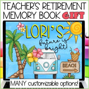 Preview of Teacher Retirement Gift Memory Book - General Education, Hobbies, and Interests