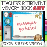 Teacher Retirement Gift Memory Book - Social Studies Teacher Gift
