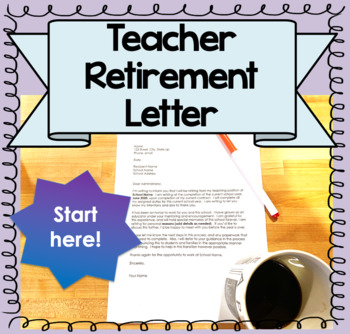 Preview of Teacher Retirement Letter Template to Principal or Director (3 Templates!)
