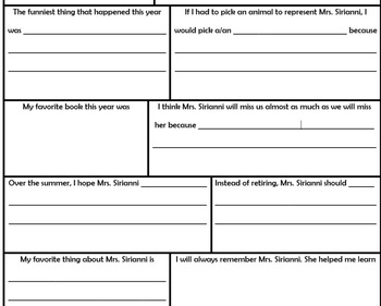 Preview of Teacher Retirement Questionnaire
