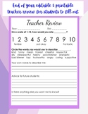 Teacher Review Sheet