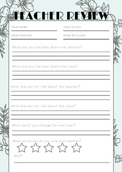 Teacher Review for Students (A4 letter size) by Kimberly Freno | TPT