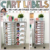 Teacher Rolling Cart Labels | Pre-Made and Editable | Boho