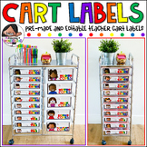 Teacher Rolling Cart Labels | Pre-Made and Editable | Prim
