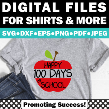 Preview of Teacher SVG Cricut 100th Day of School Sign Happy 100th Day of School Clipart