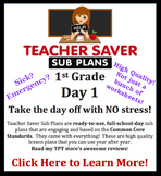 1st Grade Sub Plans (Day 1) - An organized, clear, full da