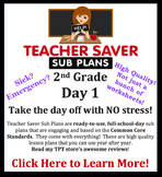 2nd Grade Sub Plans (Day 1) - An organized, clear, full da