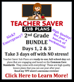 2nd Grade Sub Plans BUNDLE (3 Full Days) - Organized and c
