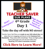 4th Grade Sub Plans (Day 1) - An organized, clear, full da