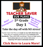 5th Grade Sub Plans (Day 1) - An organized, clear, full da