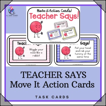 Preview of Teacher Says Action Cards (Simon Says) - Task Cards Kindergarten Early Childhood