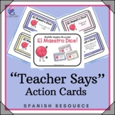 Teacher Says Action Verb Cards (Simon Says) - Task Cards -