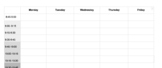 Teacher Schedule Template