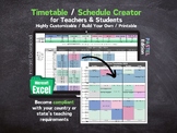Create Your Class Schedule / Teacher Timetable - Excel - D