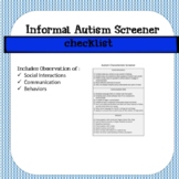 Teacher Screening Tool for Autism