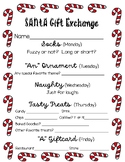 Teacher Secret Santa Preference Sheet